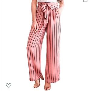 High waisted strip Pallozo pants